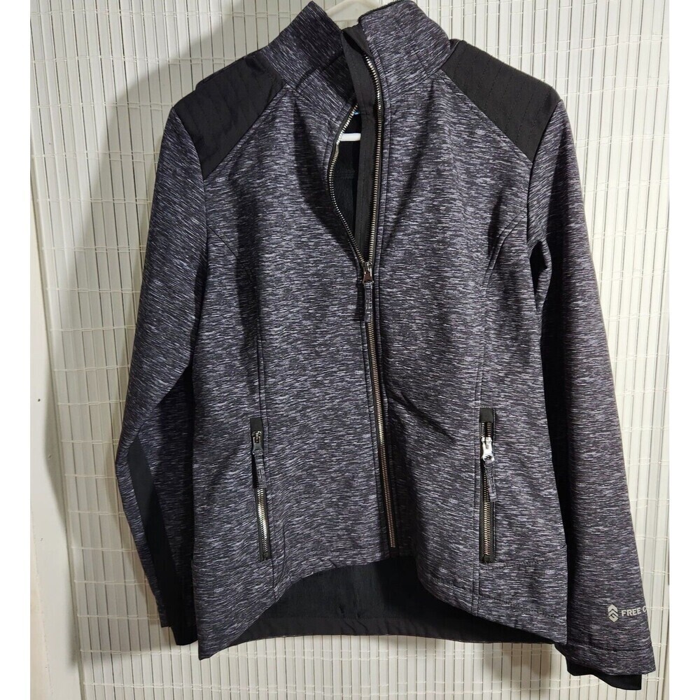 Free Country Jacket Small Heather Color Black Soft shell Lined thumbholes.  New